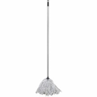 Globe Synthetic Yacht Mop - 16 Oz / 54"L Handle / White - 54" (1371.60 mm) Height Synthetic Yarn Head - Metal Handle - White - 1 Each