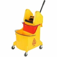 Seau avec essoreuse Globe - 8,75 gal (33122,35 mL) - Double sceau, Robustes - 38 po (965,20 mm) x 28 po (711,20 mm) - Jaune - 1 chaque