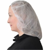 Globe Protective Bouffant - Recommended for: Hair, Head, Pharmaceutical, Food Service, Manufacturing, School, Hospital, Factory, Cleaning - Polypropylene - White - Disposable, Comfortable, Lightweight, Latex-free, Durable, Soft, Breathable, Secure Fit, Elastic Headband - 100 / Pack