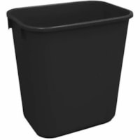 Globe 26 L Soft Wastebaskets - 26L / Black - 6.87 gal (26000 mL) Capacity - Manual - For Office, Cubicle, Housekeeping, Retail, Lunchroom - Sturdy, Compact, Easy to Clean, Rolled Edge - 15" (381 mm) Height x 10.2" (259.08 mm) Width x 14.5" (368.30 mm) Depth - Plastic - Black - 1 Each