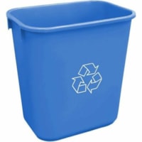 Globe 26 L Soft Wastebaskets - 26L / Recycling Blue - 6.87 gal (26000 mL) Capacity - Manual - For Office, Cubicle, Housekeeping, Retail, Lunchroom - Sturdy, Compact, Easy to Clean, Rolled Edge - 15" (381 mm) Height x 10.2" (259.08 mm) Width x 14.5" (368.30 mm) Depth - Plastic - Blue - 1 Each