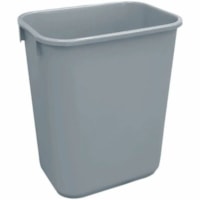 Globe 39 L Soft Wastebaskets - 39L / Grey - 10.30 gal (39000 mL) Capacity - Manual - For Office, Cubicle, Lunchroom, Housekeeping, Retail - Sturdy, Compact, Easy to Clean, Rolled Edge - 19.5" (495.30 mm) Height x 10.7" (271.78 mm) Width x 15.2" (386.08 mm) Depth - Plastic - Gray - 1 Each