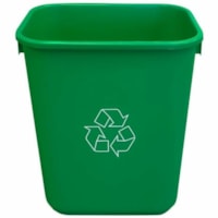 Globe 39 L Soft Wastebaskets - 39L / Green - 10.30 gal (39000 mL) Capacity - Manual - For Office, Cubicle, Lunchroom, Housekeeping, Retail - Sturdy, Compact, Easy to Clean, Rolled Edge - 19.5" (495.30 mm) Height x 10.7" (271.78 mm) Width x 15.2" (386.08 mm) Depth - Plastic - Green - 1 Each