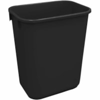 Globe 39 L Soft Wastebaskets - 39L / Black - 10.30 gal (39000 mL) Capacity - Manual - For Office, Cubicle, Lunchroom, Housekeeping, Retail - Sturdy, Compact, Easy to Clean, Rolled Edge - 19.5" (495.30 mm) Height x 10.7" (271.78 mm) Width x 15.2" (386.08 mm) Depth - Plastic - Black - 1 Each