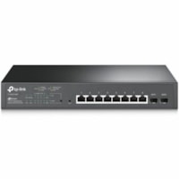 TP-Link JetStream 10-Port Gigabit Smart Switch with 8-Port PoE+ - 10 Ports - Manageable - Gigabit Ethernet - 10/100/1000Base-T, 1000Base-X - 4 Layer Supported - Modular - 2 SFP Slots - 173.90 W Power Consumption - 150 W PoE Budget - Twisted Pair, Optical Fiber - PoE Ports - 1U - Desktop, Rack-mounta