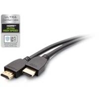 Câble audiovisuel 10 pi HDMI C2G - 10 pi HDMI Câble audiovisuel pour Périphérique audio/vidéo, Ordinateur, Console de jeu, Media Player, Téléphone mobile, Appareil sans fil, Dispositif Bluetooth - 48 Gbit/s - Supports up to 7680 x 4320 - Doré Con