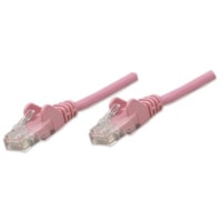 Intellinet Network Patch Cable, Cat6, 7.5m, Pink, CCA, U/UTP, PVC, RJ45, Gold Plated Contacts, Snagless, Booted, Lifetime Warranty, Polybag - 24.6 ft Category 6 Network Cable for Switch, Modem, Router, Patch Panel, Wall Outlet, Network Device - First End: 1 x RJ-45 Network - Male - Second End: 1 x R