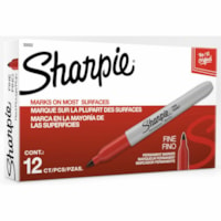 Sharpie Permanent Marker - Bold, Fine Marker Point - Red Ink - 1 Each