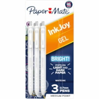 Stylo gel InkJoy Paper Mate - 0,7 mm (0,03 po) Moyenne Pointe de stylo - Rétractable - Ink Couleurs de couverture assorties - A base de gel - 3 / emballage