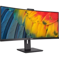 Moniteur LCD Ultrawide 34B1U5600CH 34 po Classe Webcam UW-QHD Écran incurvé - 21:9 - Noir Philips - 34 po Visible - Alignement vertical (VA) - WLED Rétroéclairage - 3440 x 1440 - 16,7 Millions de Couleurs - Adaptive Sync - 350 cd/m² - 4 ms - Hauts-Parleurs - HDMI - DisplayP