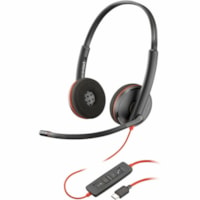 Casque Blackwire 3220 Filaire Supra-auriculaire, Sur tête Stéréo - Noir Poly - Stéréo - USB Type C, Mini-phone (3.5mm) - Filaire - 32 Ohm - 20 Hz à 20 kHz - Supra-auriculaire, Sur tête - Binaural - Oreillette - 5,3 pi (1,61 m) Câble - Omnidirectionnelle, Élimin