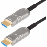 Câble audiovisuel 100 pi Fibre optique hybride - 1 StarTech.com - 100 pi Fibre optique hybride Câble audiovisuel pour Périphérique audio/vidéo - 48 Gbit/s - Blindé - Doré Connecteur plaqué - CMR, CMP, Plenum - 28/30 AWG - Noir - 1