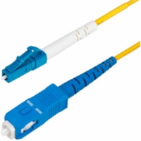 StarTech.com 1m (3.3ft) LC to SC (UPC) OS2 Single Mode Simplex Fiber Optic Cable, 9/125, 40G/100G, Low Insertion Loss, LSZH Jumper Cord - 3.3ft LC/SC-UPC Simplex OS2 Single Mode Fiber Cable supports 40G/100G and BiDi; 9/125µm core/cladding; 1260-1625nm Laser Optimized; LSZH jacket w/molded str