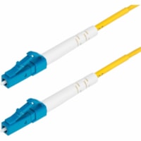 StarTech.com 2m (6.6ft) LC to LC (UPC) OS2 Single Mode Simplex Fiber Optic Cable, 9/125, 40G/100G, Low Insertion Loss, LSZH Jumper Cord - 6.6ft LC/LC-UPC Simplex OS2 Single Mode Fiber Cable supports 40G/100G and BiDi; 9/125µm core/cladding; 1260-1625nm Laser Optimized; LSZH jacket w/molded str