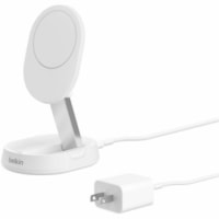 Belkin BoostCharge Pro Convertible Magnetic Wireless Charging Stand with Qi2 15W - For Qi2-enabled Device, iPhone, Earbud - Input connectors: USB - Magnetic, Compact, MagSafe Technology