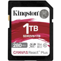 SDXC Canvas React Plus 1 To Classe 10/UHS-II (U3) V60 Kingston - 280 Mo/s Lecture - 150 Mo/sSpaceEcriture