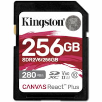 SDXC Canvas React Plus 256 Go Classe 10/UHS-II (U3) V60 Kingston - 280 Mo/s Lecture - 150 Mo/sSpaceEcriture