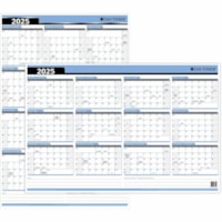 DayTimer Reversible Flexible Vertical/Horizontal Planner 24" x 36" Bilingual - January 2025 - December 2025 - 24" (609.60 mm) x 36" (914.40 mm) Sheet Size - Reversible, Flexible - 1 Each