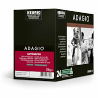 Adagio K-Cup K-Cup Coffee - Compatible with Keurig K-Cup Brewer - Dark - 24 / Box - Compatible with Keurig K-Cup Brewer - Regular, American - Dark - K-Cup - Caffè Napoli - Kosher - 24 / Box