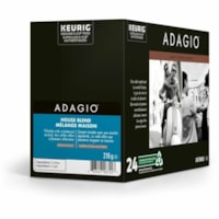 Adagio K-Cup K-Cup Coffee - Compatible with Keurig K-Cup Brewer - Medium - 24 / - Compatible with Keurig K-Cup Brewer - Regular, American - Medium - K-Cup - House Blend - Kosher - 24 /