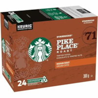 Starbucks® Coffee by NESCAFE Pod Pike Place Roast K-Cup Pods - Compatible with K-Cup Brewer - Medium - 24 / Box