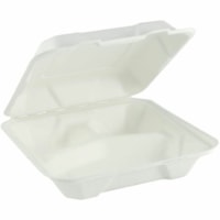 Boîte de stockage - Récipient pour aliments - Blanc Eco Guardian - Alimentaire - Jetable - Adapté au micro-ondes - Oven Safe - Blanc - Bagasse, Fibre de canne à sucre Corps - 50 / emballage