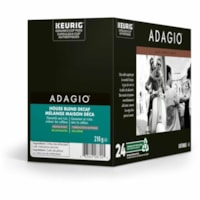 Adagio K-Cup K-Cup Coffee - Compatible with Keurig K-Cup Brewer - Medium - 24 / Box - Compatible with Keurig K-Cup Brewer - Regular, American - Medium - K-Cup - Decaf House Blend - Kosher - Decaffeinated - 24 / Box