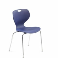 MITYBILT Rave Chair - Navy Plastic Seat - Silver Frame - Four-legged Base