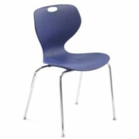 MITYBILT Rave Chair - Navy Plastic Seat - Navy Plastic Back - Silver Silver Frame - Four-legged Base