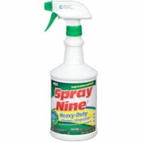 Nettoyant/dégraissant/désinfectant Spray Nine - 32 oz liq (1 quart) - À usage intensif, Sans eau de Javel, Sans produit chimique - 12 / Étui