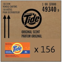 Tide Powder Laundry Detergent Coin Vend - For Laundry - Concentrate - Powder - 42.5 g - Original Scent - Phosphate-free - 156 / Carton