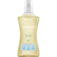 Détergent à lessive Method - Pour Laverie - Concentré - 53,5 oz liq (1,7 quart) - Sans parfum, Sans colorant, Sans cruauté, Souple, Hypoallergénique - 4 / emballage