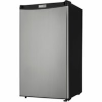 Danby Designer 3.2 cu. ft. Compact Fridge in Stainless Steel - 90.61 L - Auto-defrost - Reversible - 90.61 L Net Refrigerator Capacity - Stainless Steel