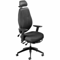 ergoCentric airCentric Task Chair - Black Fabric, Molded Foam Seat - Black Mesh, Plastic, Molded Foam Back - Black Frame - 5-star Base - Armrest