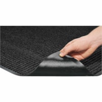 Mat Tech Needle-Rib Floor Mat - Entrance, Business - 72" (1828.80 mm) Length x 48" (1219.20 mm) Width x 0.313" (7.94 mm) Thickness - Corrugated - Polypropylene, Polyethylene Terephthalate (PET), Fiber - Charcoal