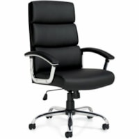 Fauteuil de direction Ashton OTG11858B - Siège réglable - 18.5po à 22po Haut Offices To Go - Seat Color Noir - Luxhide, Cuir reconstitué Seat MaterialBack Color Noir - Luxhide, Cuir reconstitué Back Material - Dossier haut - 5 branches Base - Noir - Accoudoir