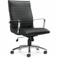 Fauteuil de direction Ultra - Siège réglable - 17.5po à 21po Haut Offices To Go - Seat Color Noir - Luxhide, Cuir reconstitué Seat MaterialBack Color Noir - Luxhide, Cuir reconstitué Back Material - Dossier haut - 5 branches Base - Accoudoir