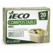 iECO Trash Bag - 1.98 gal (7500 mL) Capacity - 16.50" (419.10 mm) - Beige - Garbage, Kitchen - 20 / Box