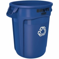 Rubbermaid BRUTE Recycling Container - 31.99 gal (121100 mL) Capacity - Round - For Indoor, Commercial - Rust Resistant, Chip Resistant, Peel Resistant, Dent Resistant, Fade Resistant, Warp Resistant, Crack Resistant, Crush Resistant, Tear Resistant, Contoured Base Handle, Ergonomic Handle, ... - 22