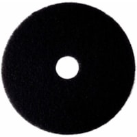 3M High Productivity Pad 7300 - 5/Pack - Round x 17" (431.80 mm) Diameter x 0.50" (12.70 mm) Thickness - Stripping, Floor - Concrete Floor - 175 rpm to 600 rpm Speed Supported - Textured, Dirt Remover, Durable - Nylon - Black