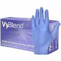 VyBlend Multipurpose Gloves - 4.50 mil (0.11 mm) Thickness x 9.05" (229.87 mm) Glove Length - Polyurethane Coating - X-Large Size - Vinyl, Nitrile, Polyvinyl Chloride (PVC) - Blue Violet - Disposable, Durable, Comfortable, Non-sterile, DINP-free, DEHP-free, Powder-free - For Food Service, Food Handl