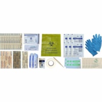 Trousse de premiers soins Shield - 44 xPièce(s) - hauteur de 5 po (127 mm) x largeur de 8 po (203,20 mm) x profondeur de 2,75 po (69,85 mm) - Plastique Caisse - Blanc - 1