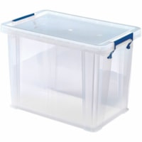 Bankers Box Storage Bin - 4.89 gal (18500 mL) - 11.4" (289.56 mm) Height x 15.6" (396.24 mm) Width x 10" (254 mm) Depth - Impact Resistant, Dust Proof, Moisture Resistant, Lockable, Lid, BPA Free, Carrying Handle, Stackable - Clear - Plastic, Polypropylene - 1