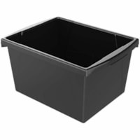 Storex 4 Gallon Storage Bin, Black - 3.99 gal (15100 mL) - Handle, Impact Resistant, Sturdy, Drop Resistant - Black - Plastic