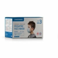 Canada Masq Safety Mask - Recommended for: Face - One Size Size - Non-woven Polypropylene - Blue - Disposable, Soft, Comfortable, Adjustable Nose Strip, Bacterial Filtration Efficiency (BFE), Latex-free, Pleated - 50 / Box