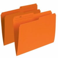 Pendaflex 1/2 Tab Cut Letter Recycled Top Tab File Folder - 8 1/2" x 11" - Top Tab Location - Orange - 10% Recycled - 100 / Box