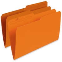 Esselte 1/2 Tab Cut Legal Recycled Top Tab File Folder - 8 1/2" x 14" - Orange - 10% Recycled - 100 / Box