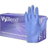 VyBlend Multipurpose Gloves - 4.50 mil (0.11 mm) Thickness x 9.05" (229.87 mm) Glove Length - Polyurethane Coating - Medium Size - Vinyl, Nitrile, Polyvinyl Chloride (PVC) - Blue Violet - Disposable, Durable, Comfortable, Non-sterile, DINP-free, DEHP-free, Powder-free - For Food Service, Food Handli