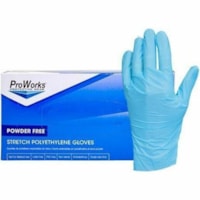 Gants polyvalents - Jetable - Sans poudre ProWorks - épaisseur de gant 2 mil (0.05 mm) x longueur de gant 10po (254 mm) - X-Large Taille - Polyéthylène - Bleu - Élastique, Souple, Non stérile, Sans latex, Sans poudre, Sans phtalate, Jetable - Pour Entretien/Nettoyage, Ind