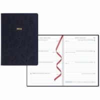 Letts Woodland Planner - Weekly - 12 Month - January 2024 - December 2024 - 5 7/8" (149.23 mm) x 8 1/4" (209.55 mm) Sheet Size - Sewn - Navy CoverBookmark, Flexible Cover, Embossed, Notes Area, Ruled